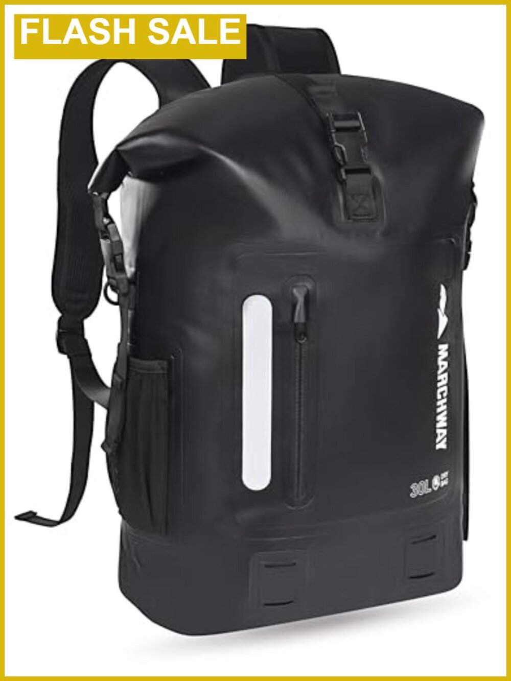 MARCHWAY Roll Top Waterproof Backpack 20L Rugged Hiking Dry Bag